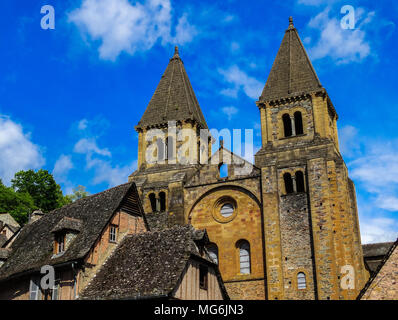 Église de l'Abbaye de Sainte Foy à Conques cité médiévale, France Banque D'Images