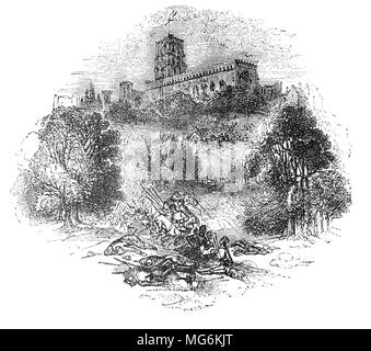 La première bataille de St Albans, ont combattu le 22 mai 1455 à St Albans dans le Hertfordshire, à 22 miles au nord de Londres, traditionnellement marque le début de la guerre des Deux-Roses. Richard, Duc d'York et ses alliés, les Neville Comtes de Salisbury et Warwick, défait une armée royale commandée par Edmund Beaufort, duc de Somerset, qui a été tué. Avec le Roi Henry VI capturés, une législature subséquente nommé Richard d'York Lord Protecteur. Banque D'Images