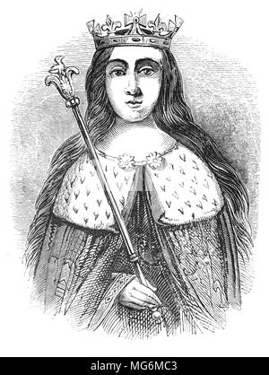 Un portrait d'Anne Neville (1456 -1485) qui est devenue la princesse de Galles en tant qu'épouse d'Edward de Westminster. En tant que membre de la puissante maison de Neville, elle a joué un rôle crucial dans une tentative de mettre un terme à la guerre des Deux-Roses entre la maison d'York et de Lancaster House pour la Couronne anglaise. Après la mort d'Édouard, elle épouse Richard, Duc de Gloucester, frère d'Édouard IV et devint reine quand Richard III monta sur le trône en juin 1483, à la suite de la déclaration que les enfants d'Edouard IV par Elizabeth Woodville étaient illégitimes. Banque D'Images