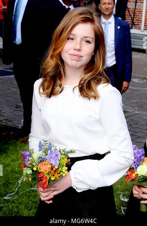 Groningen, Pays-Bas. Apr 27, 2018. La princesse Alexia des Pays-Bas à Groningue, le 27 avril 2018, pour assister à la célébration (Koningsdag Kingsday), les rois anniversaire Crédit : Albert Nieboer/Pays-Bas/Point de vue OUT -AUCUN SERVICE DE FIL- Crédit : Albert Nieboer/RoyalPress/dpa/Alamy Live News Banque D'Images