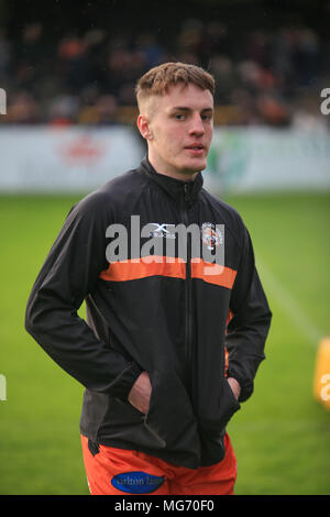 Castleford, UK. 27 AVRIL 2018 , Mend-A-tuyau Jungle, Castleford, England ; Betfred Super League rugby, Castleford Tigers v Wakefield Trinity ; Jake Trueman de Castleford Tigers en warm up Crédit : Nouvelles Images /Alamy Live News Banque D'Images