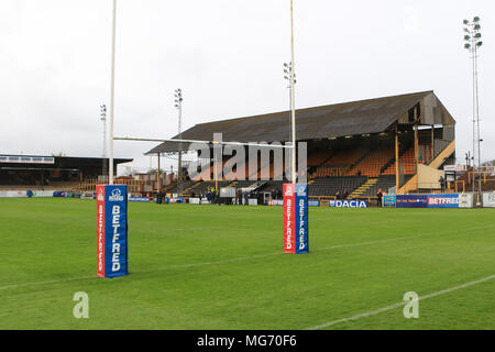 Castleford, UK. 27 AVRIL 2018 , Mend-A-tuyau Jungle, Castleford, England ; Betfred Super League rugby, Castleford Tigers v Wakefield Trinity ; Crédit : Nouvelles Images /Alamy Live News Banque D'Images