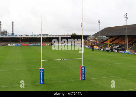 Castleford, UK. 27 AVRIL 2018 , Mend-A-tuyau Jungle, Castleford, England ; Betfred Super League rugby, Castleford Tigers v Wakefield Trinity ; Crédit : Nouvelles Images /Alamy Live News Banque D'Images