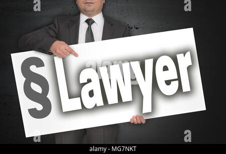 L'affiche est tenu par l'avocat d'affaires. Banque D'Images