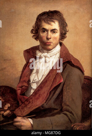 Jacques-Louis David (1748 - 1825) peintre français dans le style néo-classique, considéré comme le principal peintre de l'époque. Self Portrait 1794 Banque D'Images