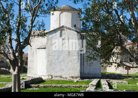 L'église de la Sainte Croix appelée "la plus petite cathédrale du monde", Nin, Croatie Banque D'Images