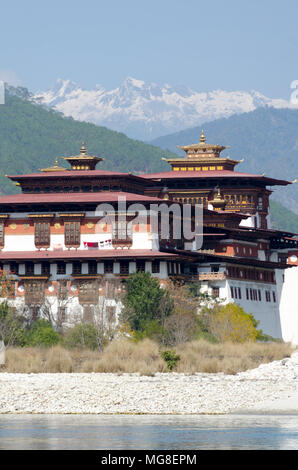 Forteresse, ou Dzong, Punakha, Bhoutan Banque D'Images