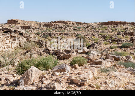 Umm al-Rasas, ruines de l'époque romaine, byzantine et civilisations musulmanes. Banque D'Images