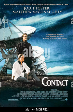 Contact (1997) réalisé par Robert Zemeckis avec Jodie Foster, Matthew McConaughey et Tom Skerritt. Un message radio exotiques contient les plans d'un dispositif de transport. Banque D'Images