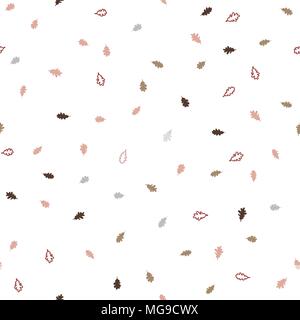 Modèle d'automne ordinaire. Sans couture. Chute de feuilles de chêne. Texture naturelle sans fin. Feuille simple toile de fond. Pour utiliser le papier peint, trames, l'arrière-plan de la page web Illustration de Vecteur