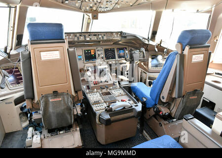 Cockpit, afficher, Air China, China Airways, B 777-300ER, B777, 300, avion, avion, Avion, Aéroport Munich, MUC, Allemagne, Banque D'Images