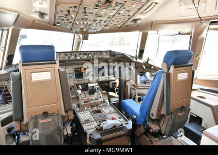 Cockpit, afficher, Air China, China Airways, B 777-300ER, B777, 300, avion, avion, Avion, Aéroport Munich, MUC, Allemagne, Banque D'Images