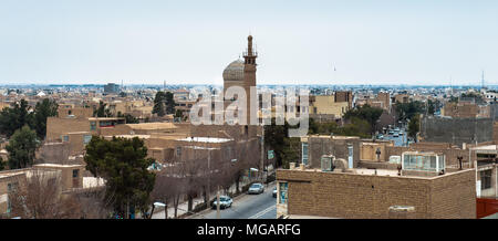 Ville de Meybod, Iran. Vue depuis la Narin Qala'eh ou Narin Château Banque D'Images