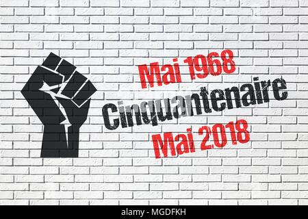 Les événements de mai 1968 en France, 50e anniversaire Banque D'Images