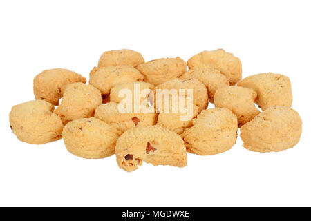 Cookies amande douce isolé sur fond blanc. Banque D'Images