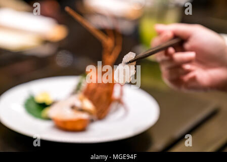 Sashmi groumet homard, cuisine japonaise Banque D'Images