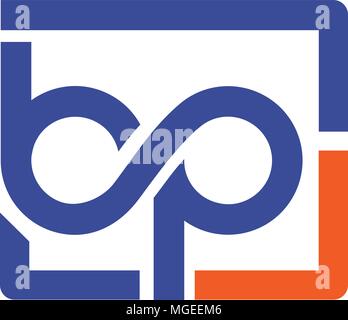 Lettre bp avec bulle carré , lettre logo logo vector bp Illustration de Vecteur