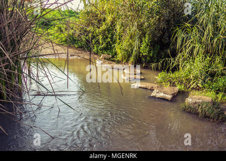 Stepping Stones en flux. Banque D'Images