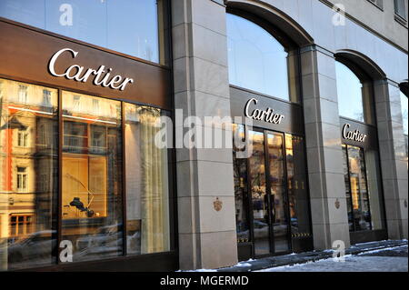 Moscou, Russie - 13 février : Façade de Cartier flagship store à Moscou le 13 février 2018. Banque D'Images