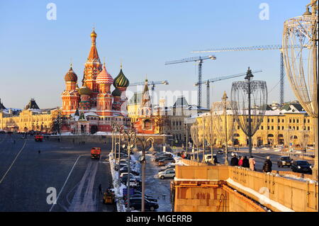 Moscou, Russie - 13 février : vue sur la cathédrale de la Place Rouge, Moscou, le 13 février 2018. Banque D'Images