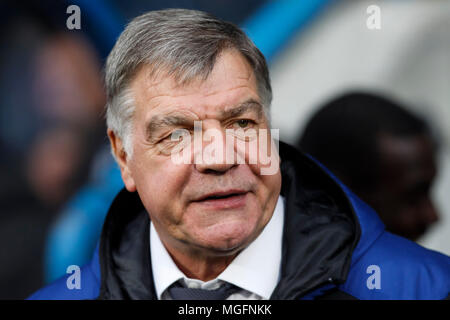 Huddersfield, UK, le 28 avril 2018. Gestionnaire d'Everton Sam Allardyce au cours de la Premier League match entre Huddersfield Town et Everton à John Smith's Stadium le 28 avril 2018 à Huddersfield, Angleterre. (Photo de Daniel Chesterton/phcimages.com) : PHC Crédit Images/Alamy Live News Credit : PHC Images/Alamy Live News Banque D'Images