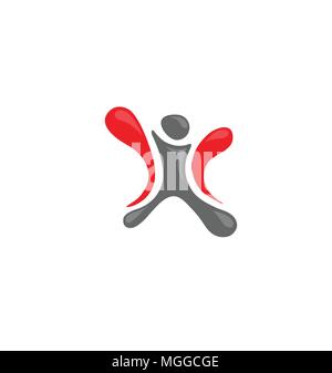 La figure humaine modèle logo de remise en forme, club gym, club de remise en forme Sport logo concept créatif, modèle Fitness Bodybuilder le symbole d'un insigne, illustration Illustration de Vecteur