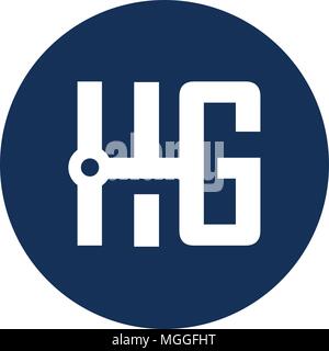 HG lettre circulaire logo vector illustration modèle, lettre H lettre H logo Vector, Vector, logo G et lettre de création logo lettre HG Illustration de Vecteur