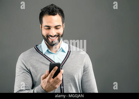 Man with Smartphone Banque D'Images