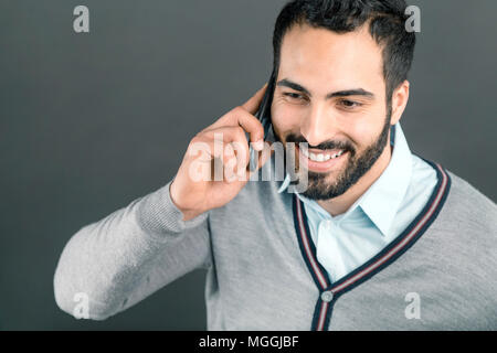 Man with Smartphone Banque D'Images