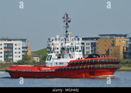 Kotug remorqueurs Smit travaillant sur la Tamise à Londres Banque D'Images