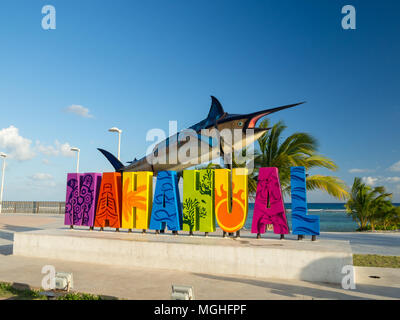 Mahahual, au Mexique, en Amérique du Sud - Janvier 2018 : [Mahahual, la destination touristique, la mer des Caraïbes, du golfe] Banque D'Images