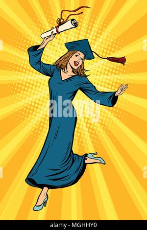 Happy woman College University Graduate Illustration de Vecteur