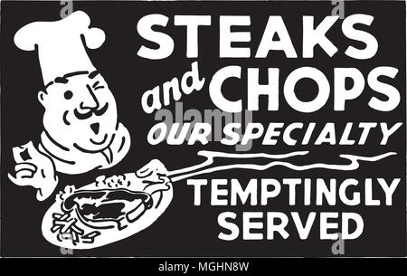 Des steaks et côtelettes 3 - Petite annonce bannière Illustration de Vecteur