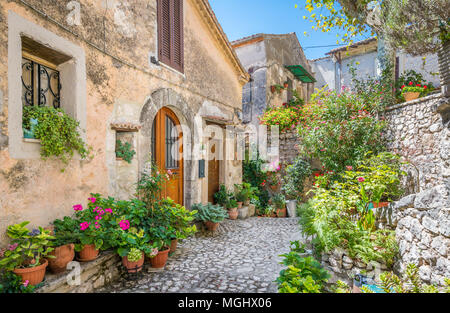 Fumone, commune italienne de la province de Frosinone dans la région du Latium. Italie Banque D'Images