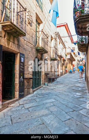 Calle típica en Allariz. Ourense. La Galice. España Banque D'Images