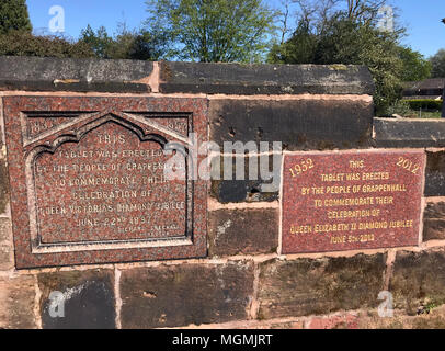 Jubilé de diamant Grappenhall Plaques Queen Banque D'Images