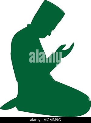La prière musulmane symbole, Concept de l'Islam est la religion- vector illustration Illustration de Vecteur