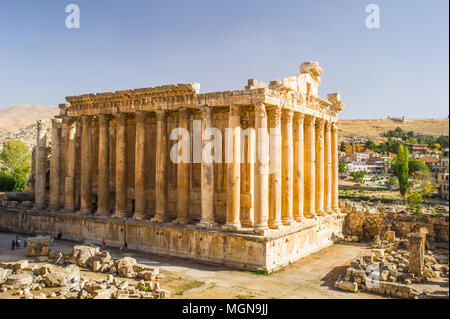 Le Temple de Bacchus était l'un des trois temples principaux à un grand complexe dans l'antiquité classique, à Baalbek au Liban. Banque D'Images