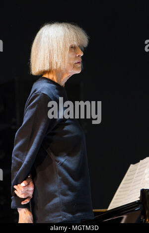 Torino, Italie. 28 avril 2018. Le compositeur et pianiste de jazz américaine Carla Bley à Torino Jazz Festival 2018 Credit : Marco Destefanis/Alamy Live News Banque D'Images