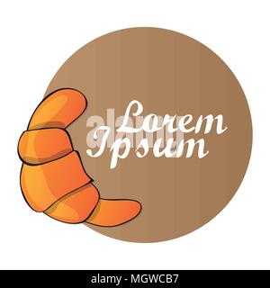 Logo vector for French Croissant, poster avec des pâtisseries fraîches pour le petit déjeuner Illustration de Vecteur