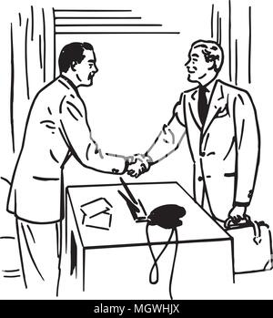 Deux hommes chaque message d'autres - Retro Clipart Illustration Illustration de Vecteur
