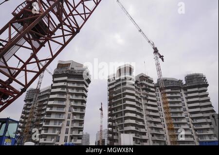 Milan (Italie), de chantier de construction du nouveau bâtiment résidentiel composé de la ville, conçu par l'architecte Daniel Libeskind Banque D'Images