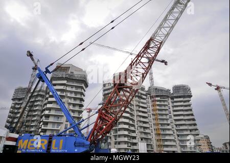 Milan (Italie), de chantier de construction du nouveau bâtiment résidentiel composé de la ville, conçu par l'architecte Daniel Libeskind Banque D'Images