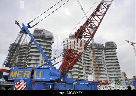 Milan (Italie), de chantier de construction du nouveau bâtiment résidentiel composé de la ville, conçu par l'architecte Daniel Libeskind Banque D'Images