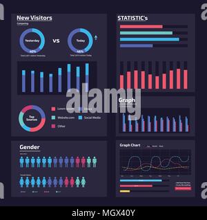 Conception des éléments d'analyse web infographie Illustration de Vecteur