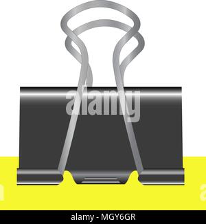 Classeur noir avec feuille jaune isolé sur fond blanc vector illustration Illustration de Vecteur