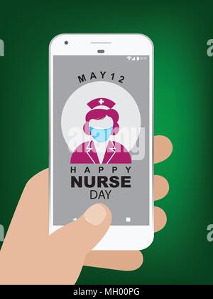 Journée internationale des infirmières, le 12 mai. Vector illustration d'happy nurse jour. image vectorielle. Illustration de Vecteur