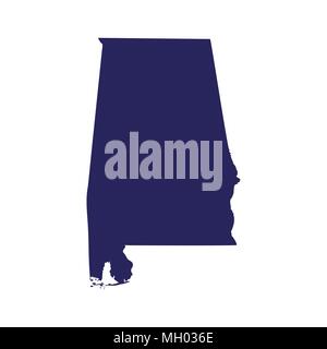 Plan de l'état américain de l'Alabama Illustration de Vecteur