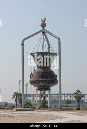 Sculpture sur la corniche, Hijaz région Tihamah, Jeddah, Arabie Saoudite Banque D'Images