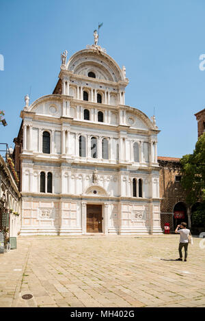 Église Saint Zacharie à Venise, dédié au père de Jean le Baptiste, dont le corps s'il contient des soi-disant. Mélange de gothique flamboyant et renaissance styl Banque D'Images